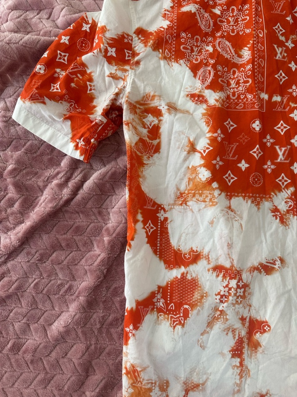 Louis Vuitton Orange and White Tie-Dye Button Down Shirt - Picture 11 of 14